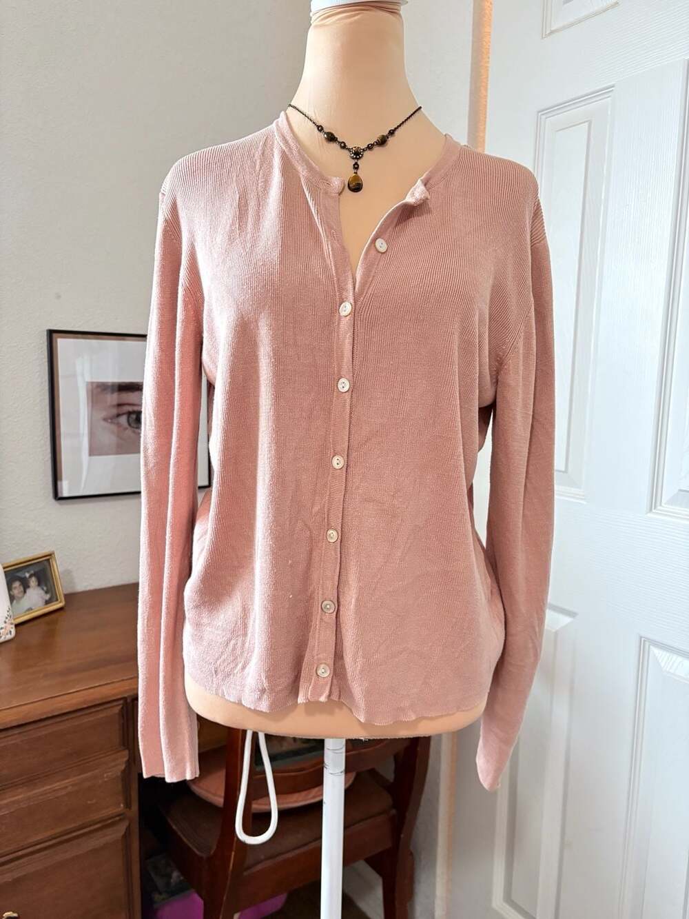 Ann Taylor Silk Button Down Sweater Cardigan Size Medium